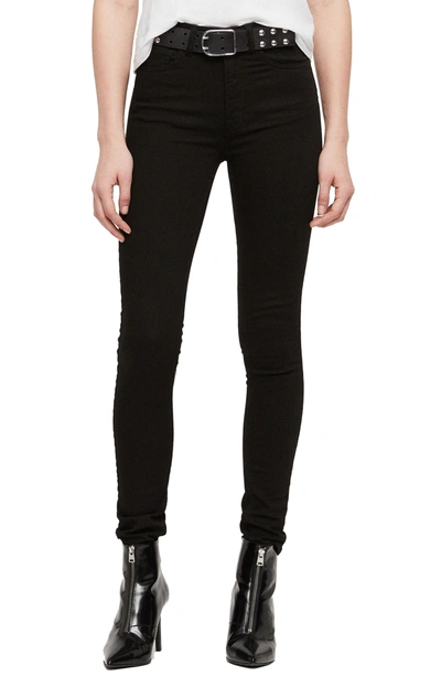 Shop Allsaints Stilt High Waist Skinny Jeans In Jet Black