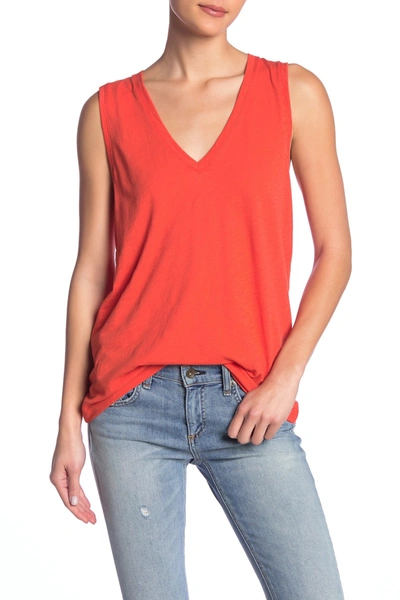 Shop Madewell V-neck Knit Tank Top In Mulled Wine