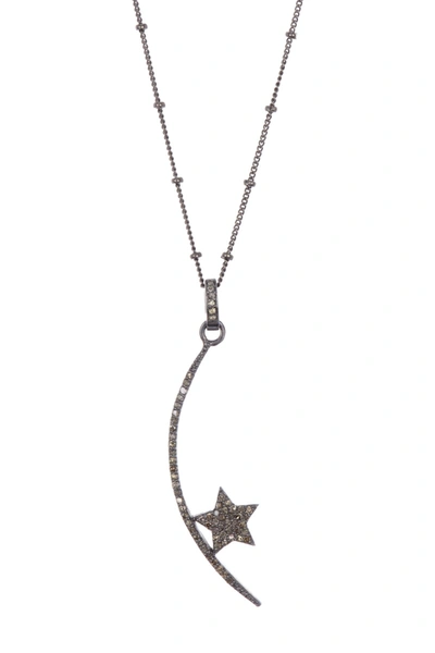 Shop Adornia Fine Orion Black Rhodium Plated Sterling Silver Pave Diamond Constellation Pendant Beaded Chain Necklace