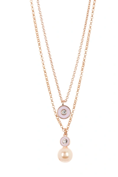 Kate Spade Double Pendant Layered Necklace In Blushmulti | ModeSens