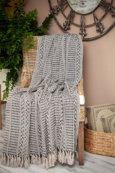 Parkland Collection Lily Transitional Blue 52" X 67" Woven Handloom Throw In Blue