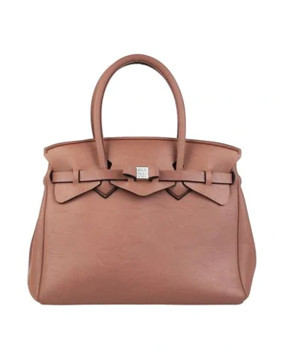 Shop Save My Bag Woman Handbag Brown Size - Polyether, Polyamide, Elastane