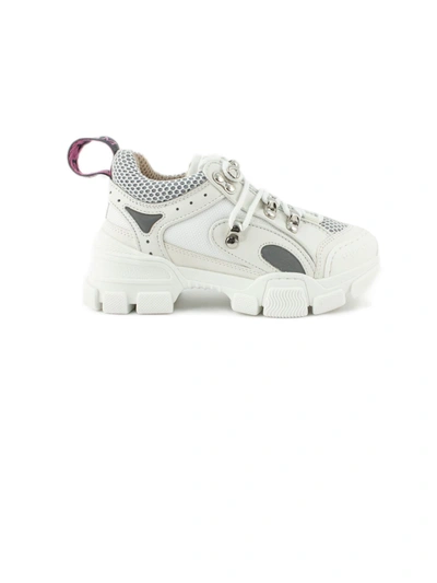 Shop Gucci Childrens Flashtrek Sneaker In Bianco