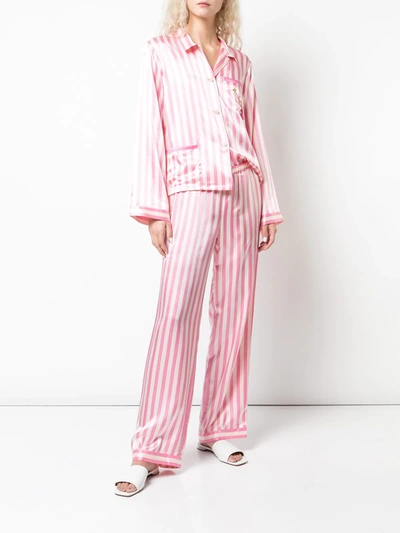 Shop Morgan Lane Chantal Stripe Pyjama Trousers In Pink