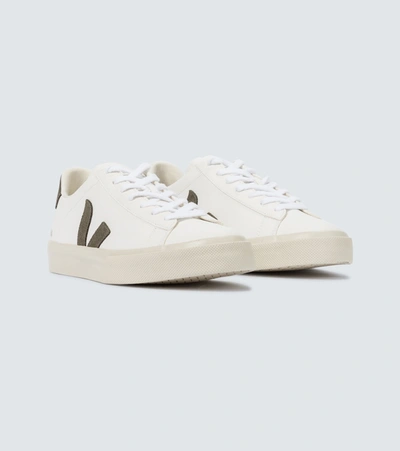 Shop Veja Campo Leather Sneakers In White