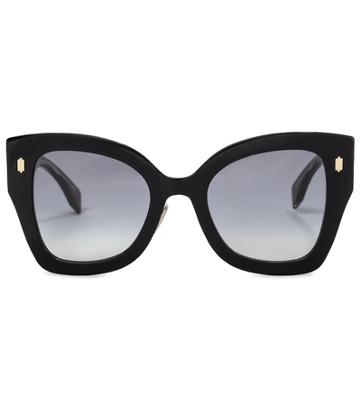 Shop Fendi Roma Acetate Sunglasses In Black