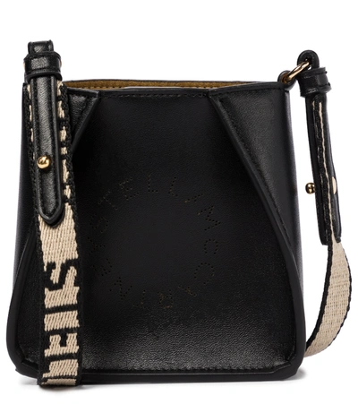 Shop Stella Mccartney Stella Logo Micro Shoulder Bag In Black