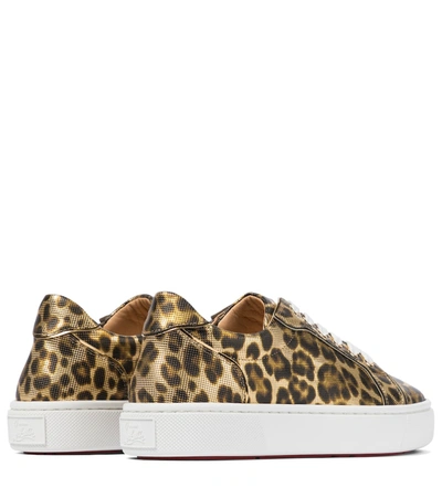 Shop Christian Louboutin Vieirissima Printed Leather Sneakers In Gold