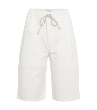 Shop Nanushka Hadi Denim Bermuda Shorts In White