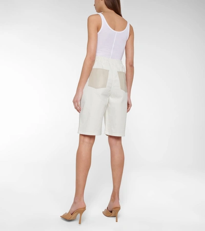 Shop Nanushka Hadi Denim Bermuda Shorts In White
