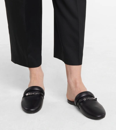 Shop Givenchy Elba Leather Slippers In Black