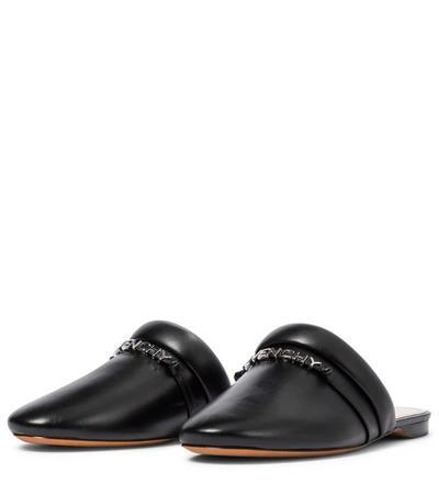 Shop Givenchy Elba Leather Slippers In Black