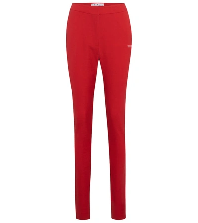 Shop Off-white High-rise Slim Pants In Red