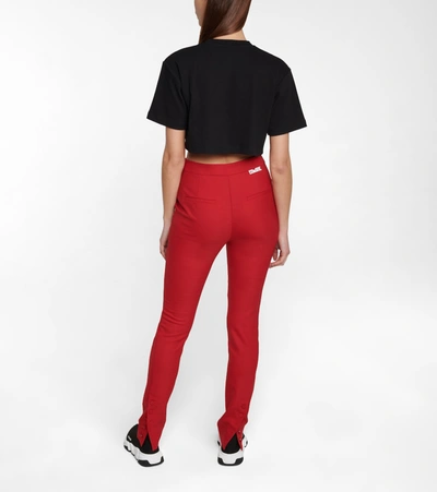 Shop Off-white High-rise Slim Pants In Red