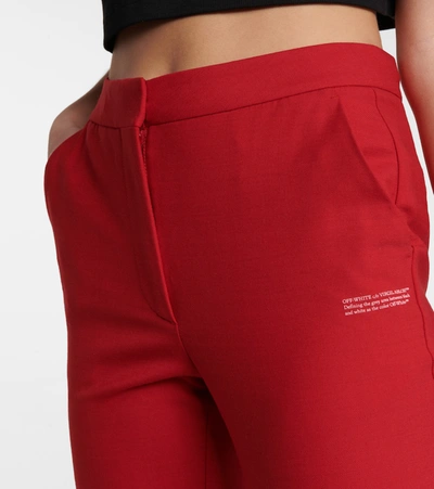 Shop Off-white High-rise Slim Pants In Red