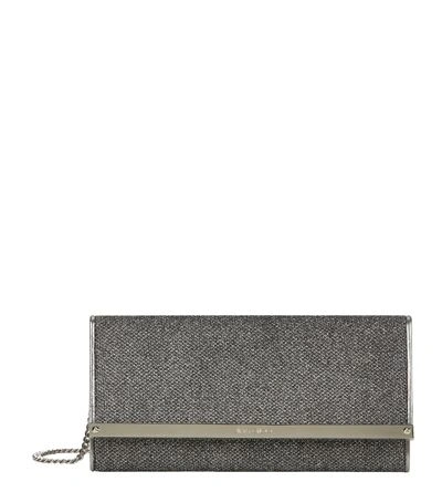 Jimmy Choo Milla Gold Lamé Glitter Continental Wallet In Anthracite