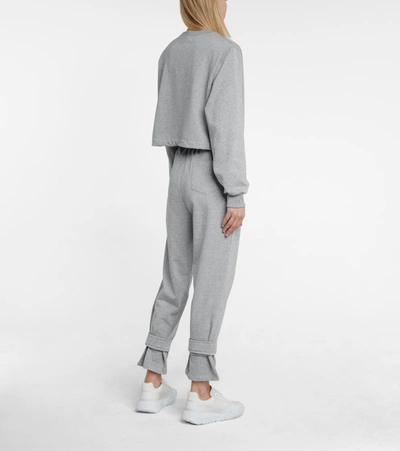 Shop The Frankie Shop Cropped Cotton Sweatshirt In Grey