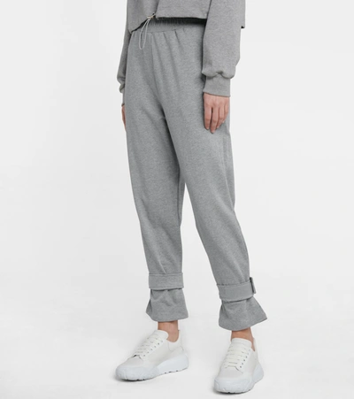 Shop The Frankie Shop Cuffed Cotton Sweatpants In Grey