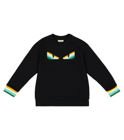 Shop Fendi Bag Bugs Cotton Sweatshirt In Black