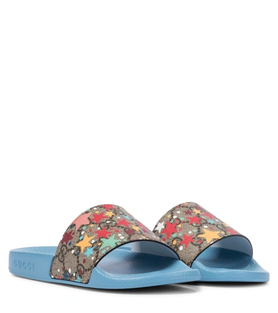 Shop Gucci Gg Slides In Blue