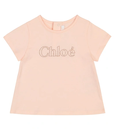 Shop Chloé Baby Cotton T-shirt In Pink