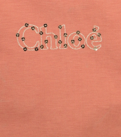 Chloé Logo-embellished Stretch-woven Bomber Jacket 6-36 Months In Red