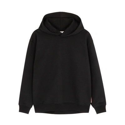 Shop Acne Studios Black Hooded Cotton-blend Sweatshirt