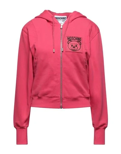 Shop Moschino Woman Sweatshirt Fuchsia Size 6 Cotton In Pink