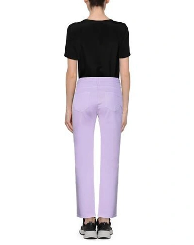 Shop Blugirl Blumarine Woman Pants Purple Size 6 Cotton, Elastane, Polyamide, Pvc - Polyvinyl Chloride, G
