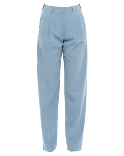 Shop Stella Mccartney Woman Pants Pastel Blue Size 10-12 Wool, Elastane