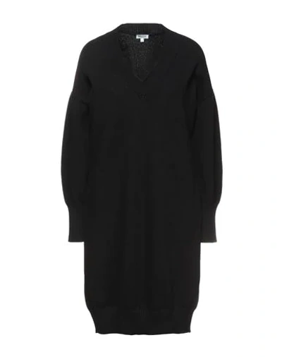 Shop Kenzo Woman Mini Dress Black Size Xs Cotton, Polyamide