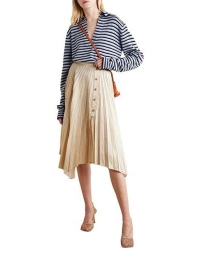 Shop Acne Studios Woman Midi Skirt Beige Size 8 Polyester, Viscose