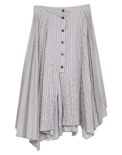Shop Acne Studios Woman Midi Skirt Light Grey Size 8 Polyester, Viscose