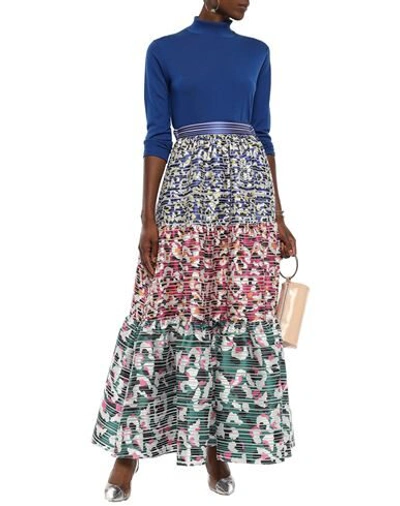 Shop Mary Katrantzou Woman Maxi Skirt Fuchsia Size 4 Polyester, Silk In Pink