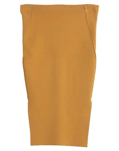 Shop Rick Owens Woman Midi Skirt Ocher Size Xs Viscose, Polyester, Polyamide, Elastane In Yellow
