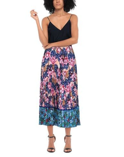 Shop Mary Katrantzou Woman Midi Skirt Fuchsia Size 4 Polyester In Pink