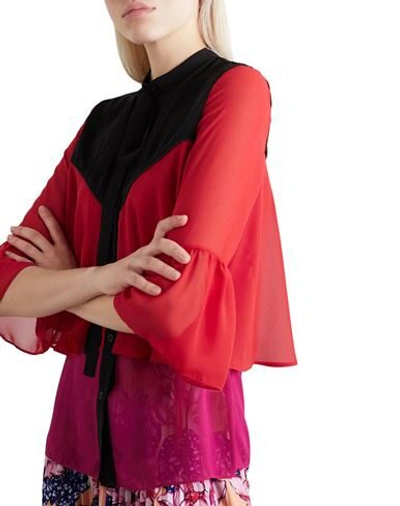 Shop Mary Katrantzou Woman Shirt Red Size 8 Polyester