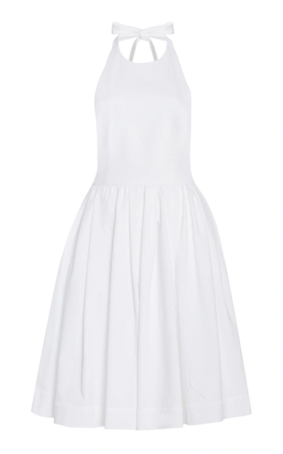 Shop Prada Women's Cotton Mini Halter Dress In White