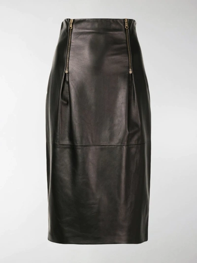 Shop Versace High-waisted Pencil Skirt In Black