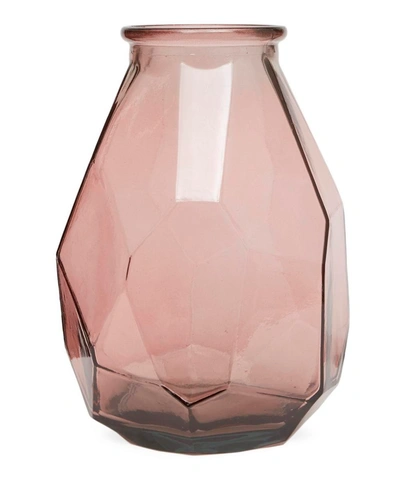 Shop San Miguel Recycled Glass Thick Origami Vase In Pink