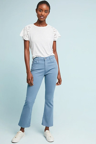 Shop Ag The Jodi High-rise Cropped Flare Jeans In Blue