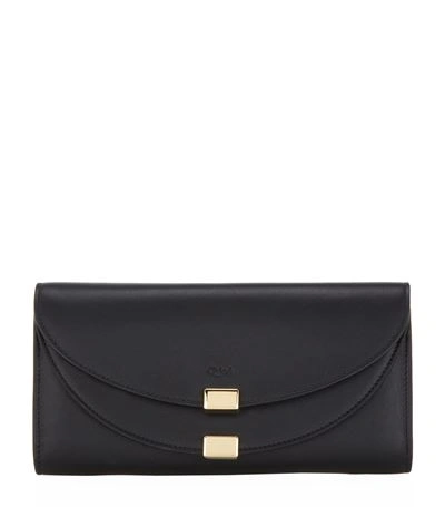 Chloé Georgia Leather Continental Wallet In Black