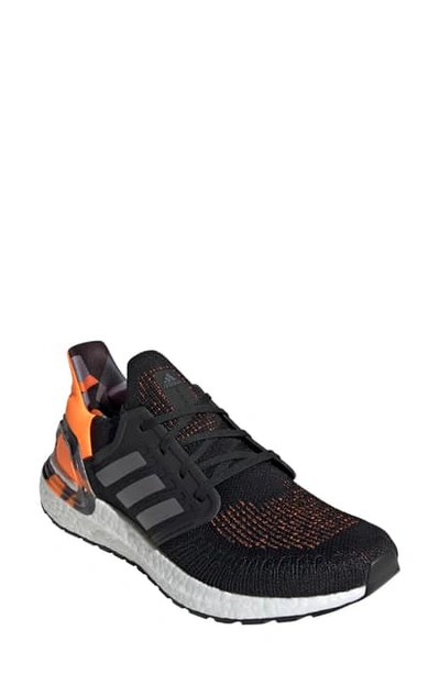 Shop Adidas Originals Ultraboost 20 Running Shoe In Core Black/ Grey/ Orange