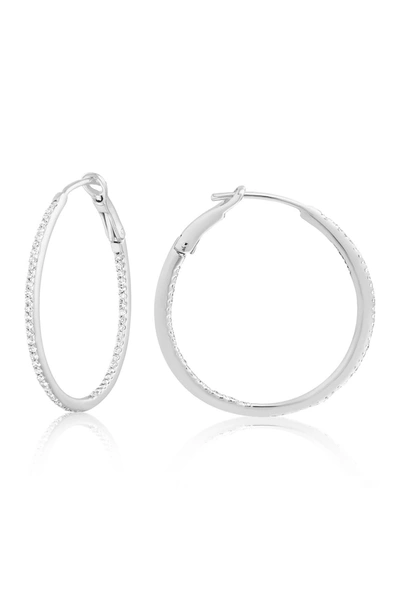 Shop Central Park Jewelry Round Hoop Earrings In Grey