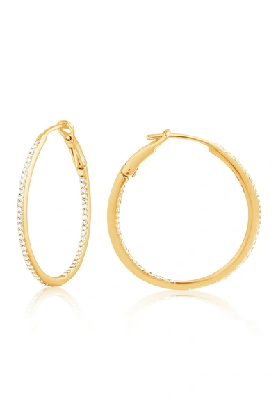 Shop Central Park Jewelry Round Hoop Earrings In Yellow