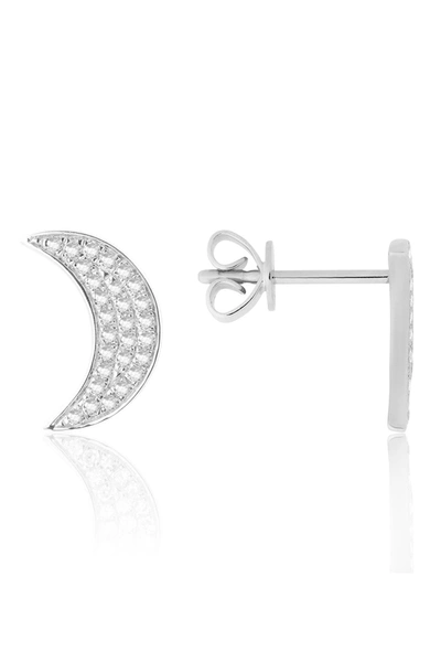 Shop Central Park Jewelry Moon Stud Earrings In Grey