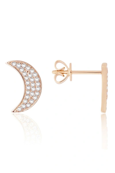 Shop Central Park Jewelry Moon Stud Earrings In Pink