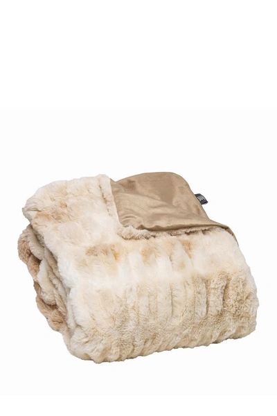 Shop Luxe Faux Fur Throw In Cony Blonde Mink