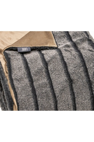 Shop Luxe Faux Fur Throw In Glacier Grey