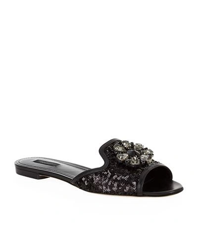 Shop Dolce & Gabbana Sofia Embellished Sequin Slide